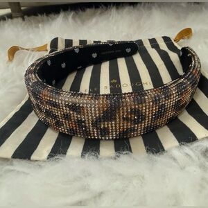 Lele Sadoughi Leopard Rhinestone Alice One of a Kind Headband